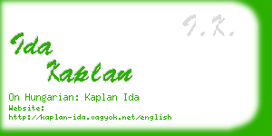 ida kaplan business card